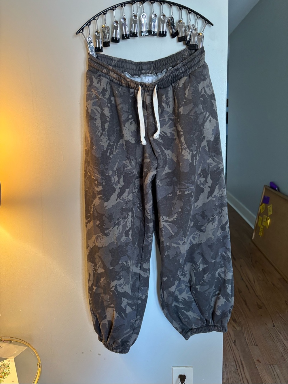 Urban Outfitters Gray Camouflage Drawstring Joggers